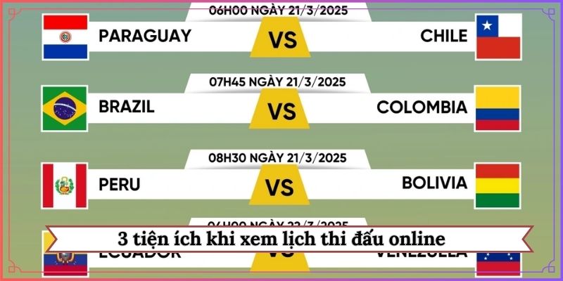 3 tiện ích khi xem lịch thi đấu online
